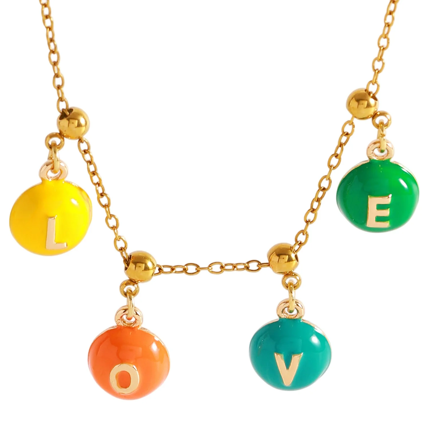 Wholesale Nonfading Electroplated Stainless Steel And Alloy Letter Love Pendant Necklace Sweet Girly Unisex Style - Image 5