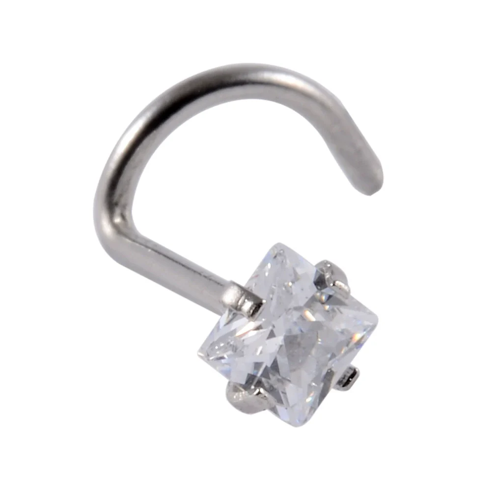 Wholesale Nose Ring Stainless Steel Zircon Clawshaped Fivestar Heart Sshaped Lshaped Straight Rod Electroplated - Image 15