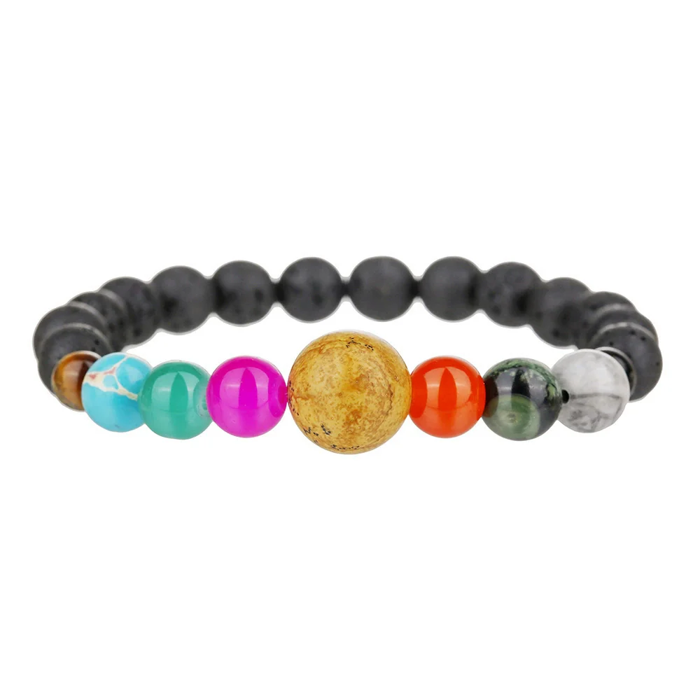Wholesale Obsidian Beaded Bracelet Handmade Geometric Style Volcanic Stone Unisex - Image 17
