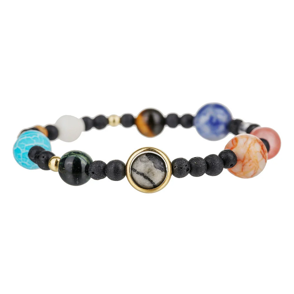 Wholesale Obsidian Beaded Bracelet Handmade Geometric Style Volcanic Stone Unisex - Image 18