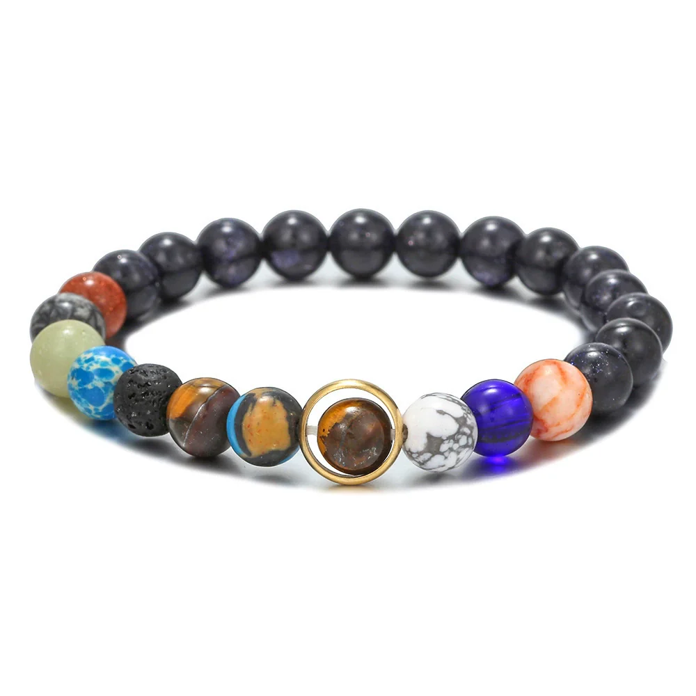Wholesale Obsidian Beaded Bracelet Handmade Geometric Style Volcanic Stone Unisex - Image 20