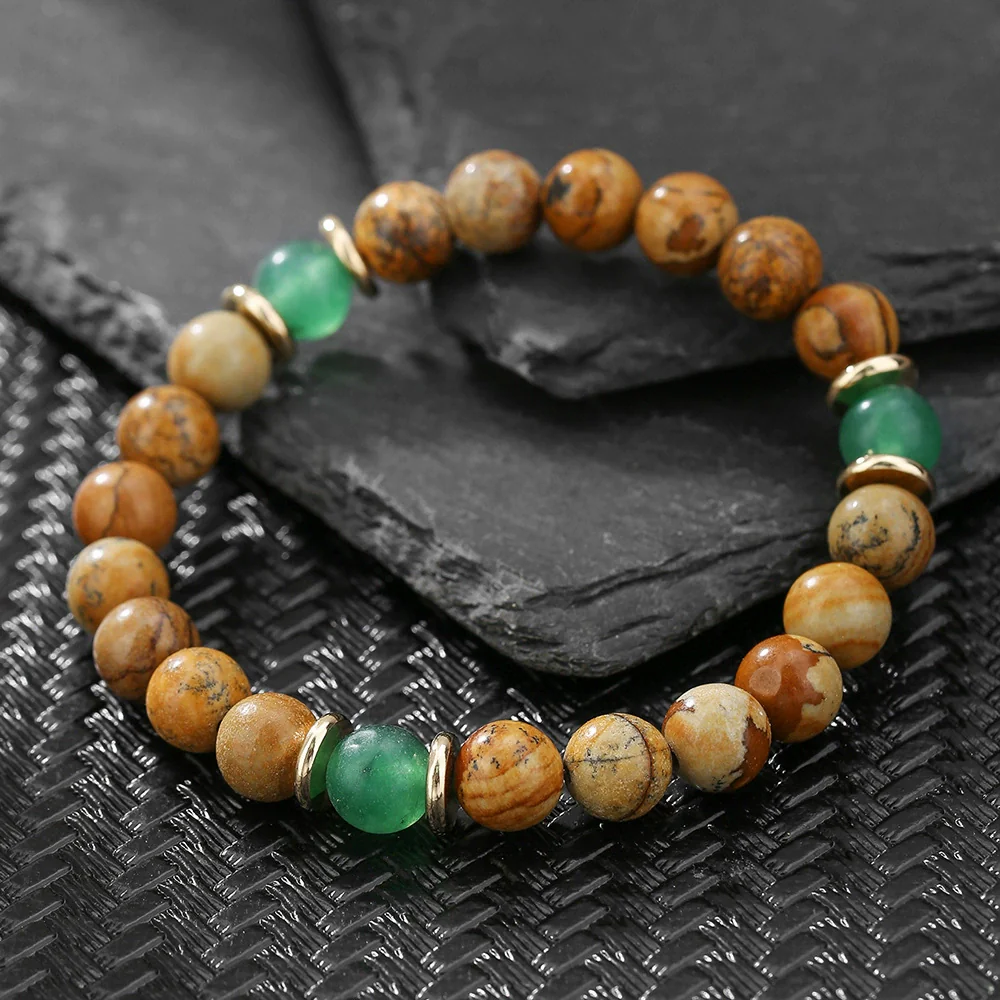 Wholesale Obsidian Beaded Bracelet Handmade Geometric Style Volcanic Stone Unisex - Image 32