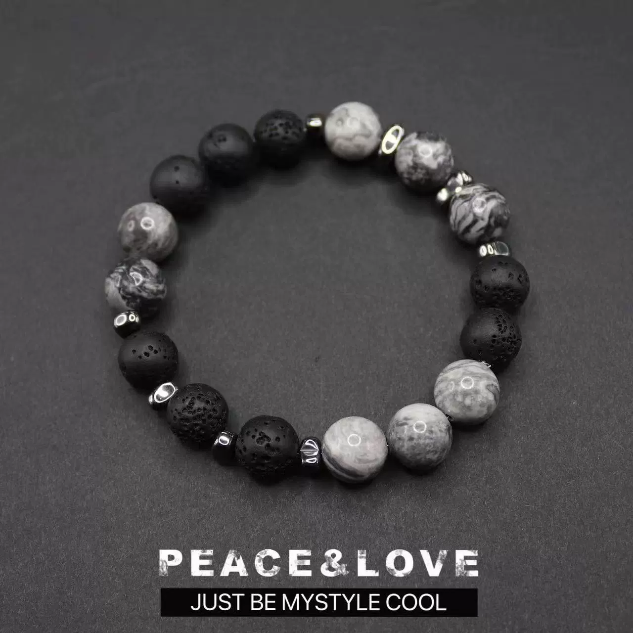 Wholesale Obsidian Beaded Bracelet Handmade Geometric Style Volcanic Stone Unisex - Image 34