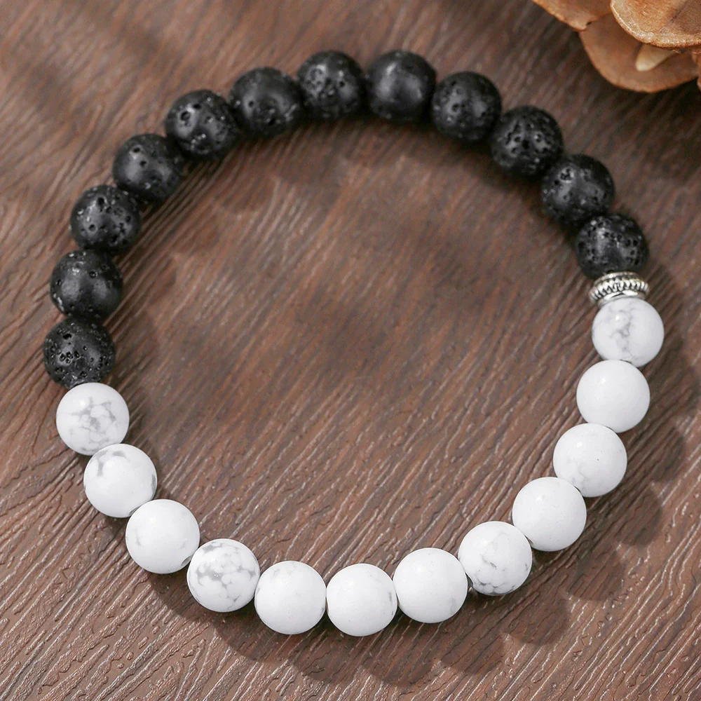 Wholesale Obsidian Beaded Bracelet Handmade Geometric Style Volcanic Stone Unisex - Image 37