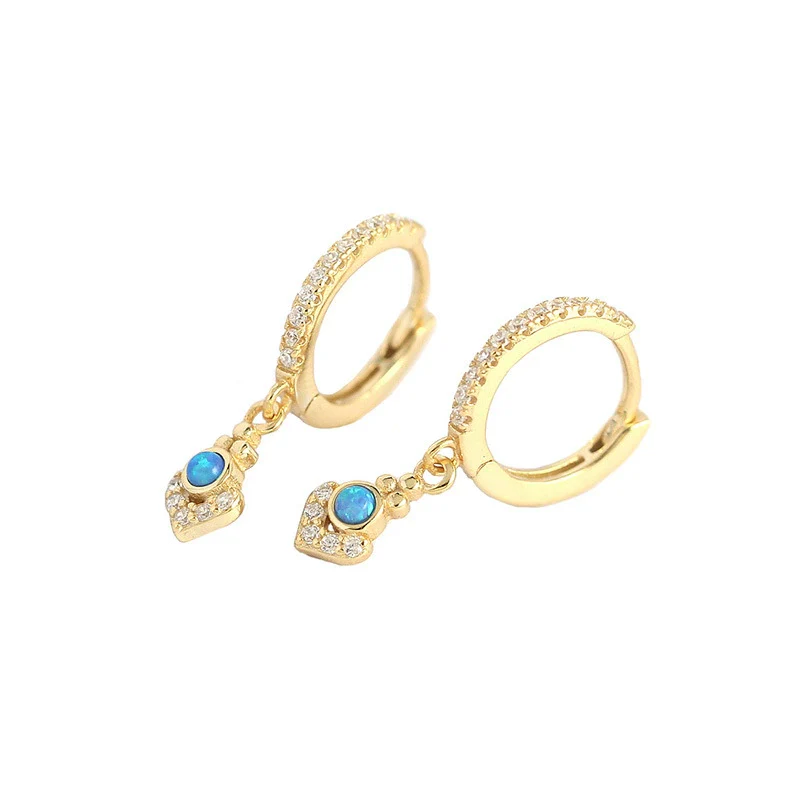 Wholesale Opal Earrings 925 Silver Geometric Light Luxury Style Electroplated - Image 5