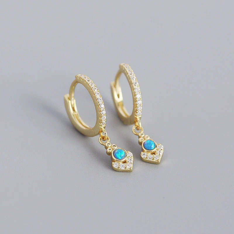 Wholesale Opal Earrings 925 Silver Geometric Light Luxury Style Electroplated - Image 7