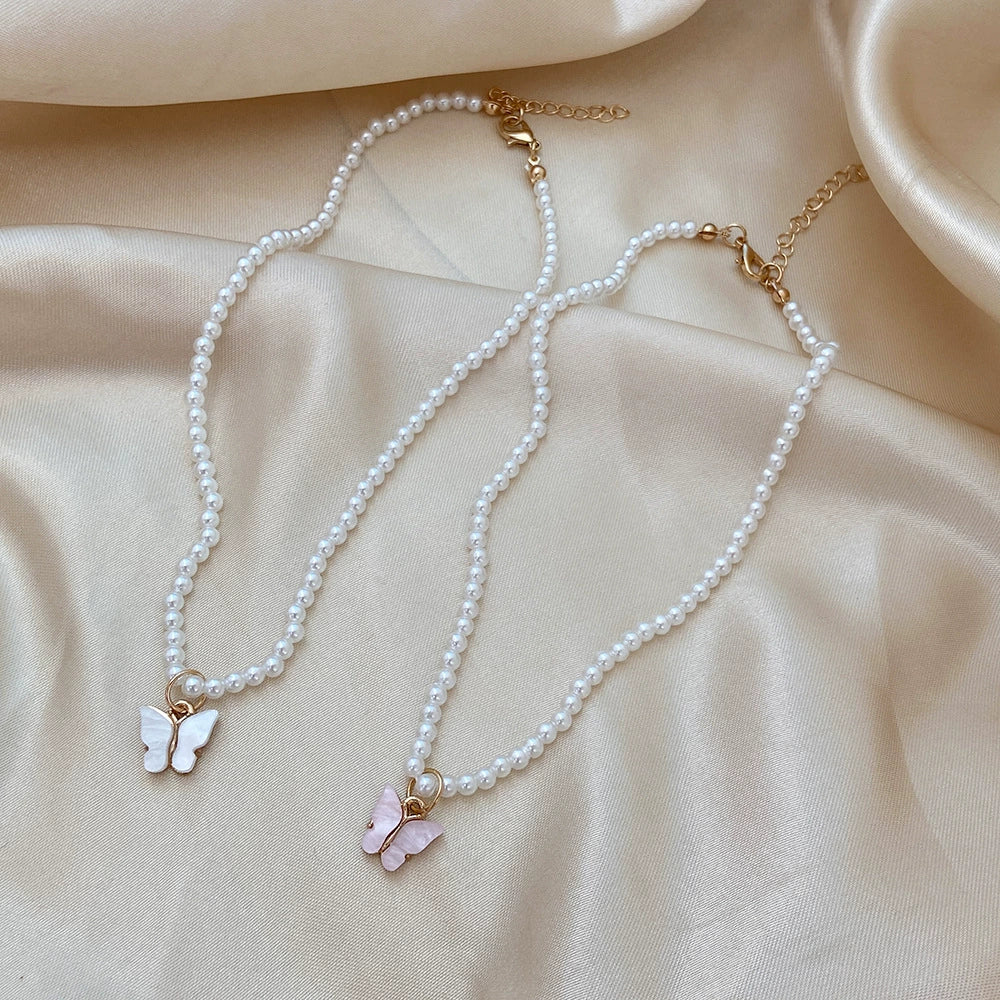 Wholesale Pearl Butterfly Pendant Necklace - Image 2