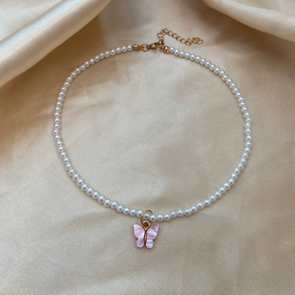Wholesale Pearl Butterfly Pendant Necklace - Image 7