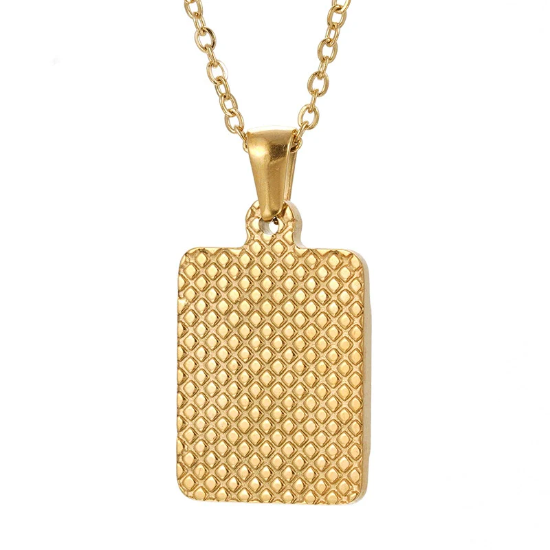 Wholesale Pendant Necklace 316L Stainless Steel Square Letter Electroplated Unisex - Image 4