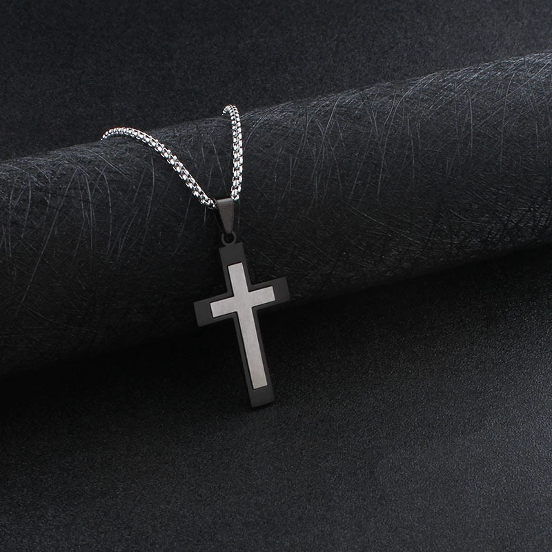 Wholesale Pendant Necklace Titanium Steel Geometric Electroplated Welded Twocolor Simple Unisex - Image 3