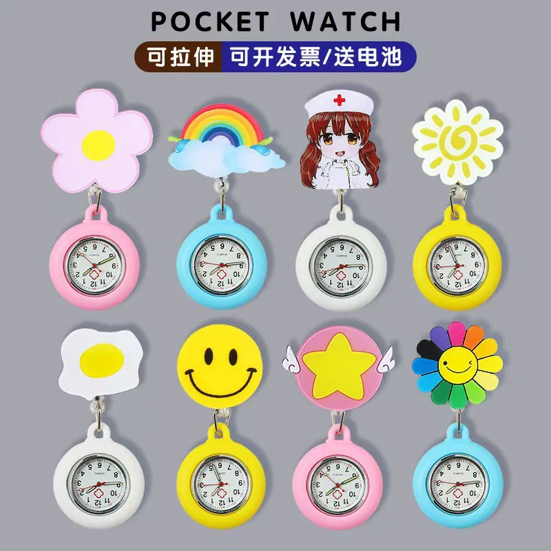 Wholesale Pocket Watch Plastic Silicone Cartoon Round Dial