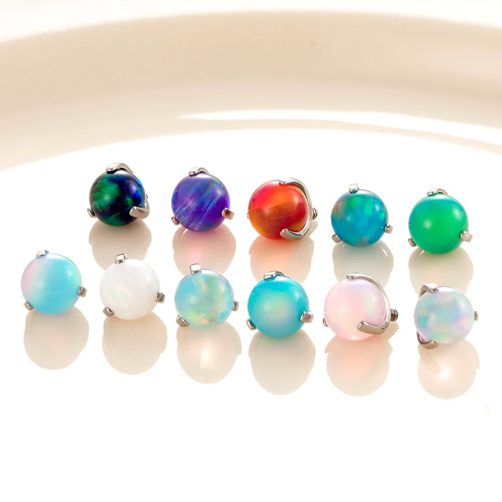 Wholesale Puncture Jewelry Accessories Titanium Alloy Ball Screw Head Fashion Geometric Polishing - Image 2