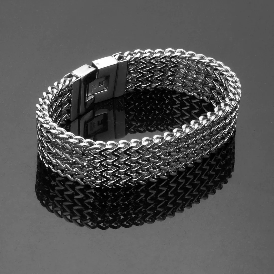 Wholesale Punk Style Geometric Titanium Steel Welding Polishing Bracelet For Men And Unisex - Image 3