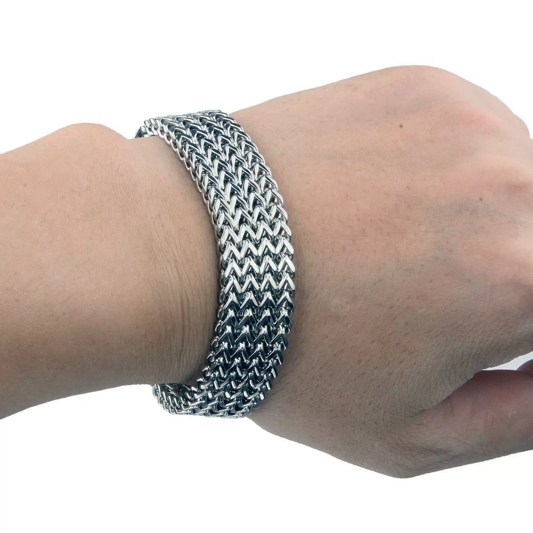 Wholesale Punk Style Geometric Titanium Steel Welding Polishing Bracelet For Men And Unisex - Image 4