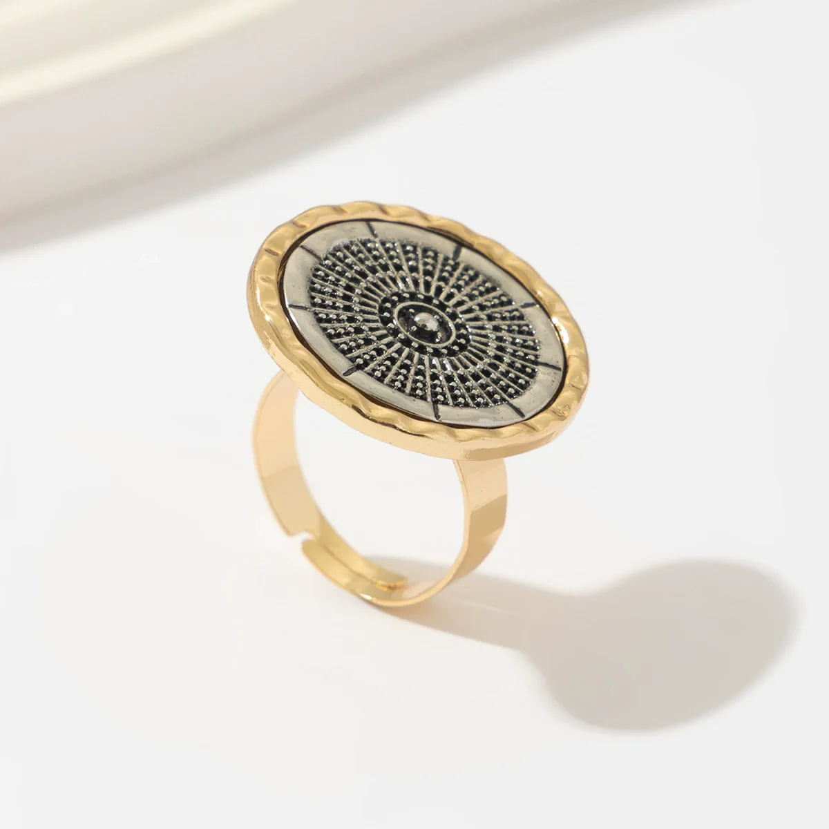 Wholesale Punk Style Metal Geometric And Leaf Ring With Electroplating - Image 8