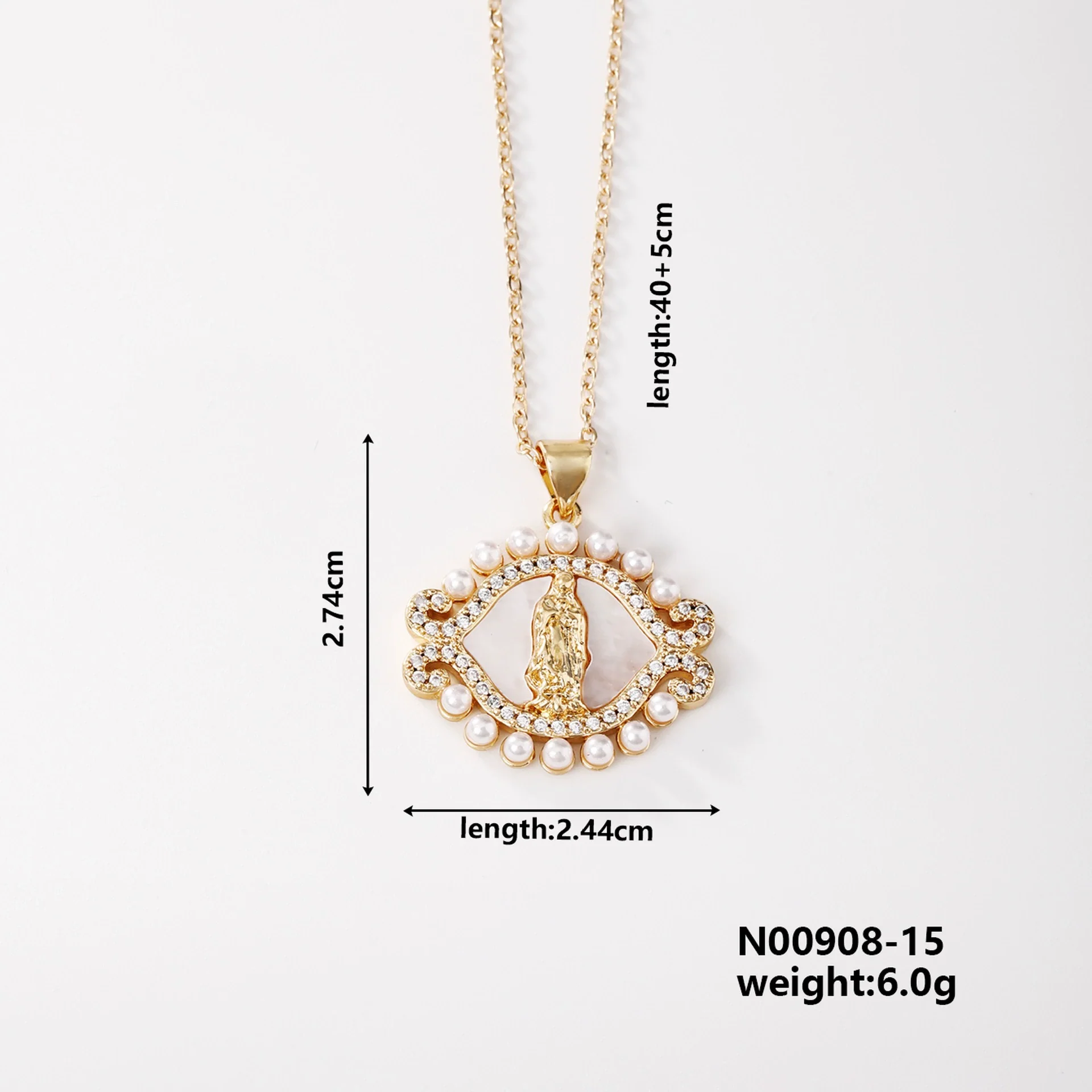 Wholesale Religious Accessories Necklace Copper Micropaved Zircon Cartoon Characters Pendant Electroplated - Image 6