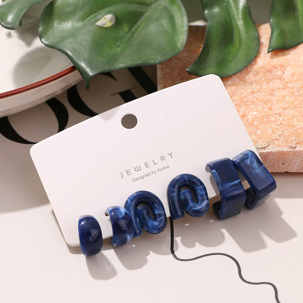 Wholesale Resin And Plastic Geometric Fashion Earrings Set With Epoxy Treatment - Image 3