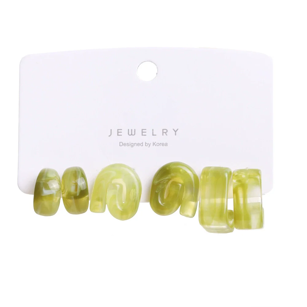 Wholesale Resin And Plastic Geometric Fashion Earrings Set With Epoxy Treatment - Image 7