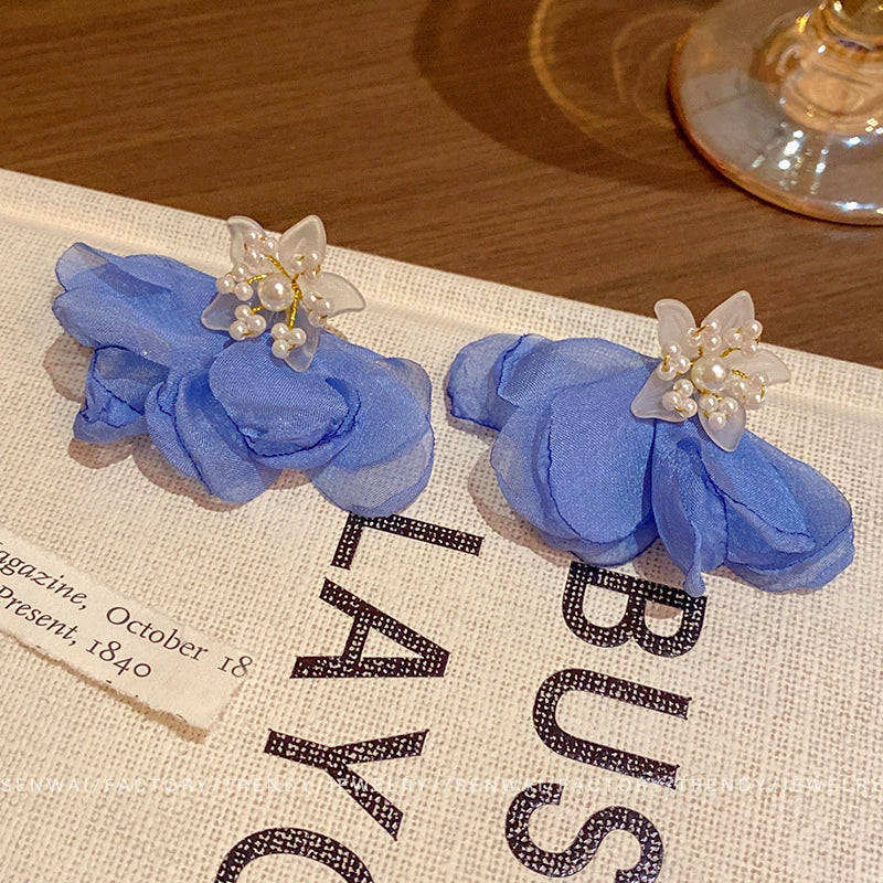 Wholesale Resin Flower Earrings For Women Electroplated Design - Image 7