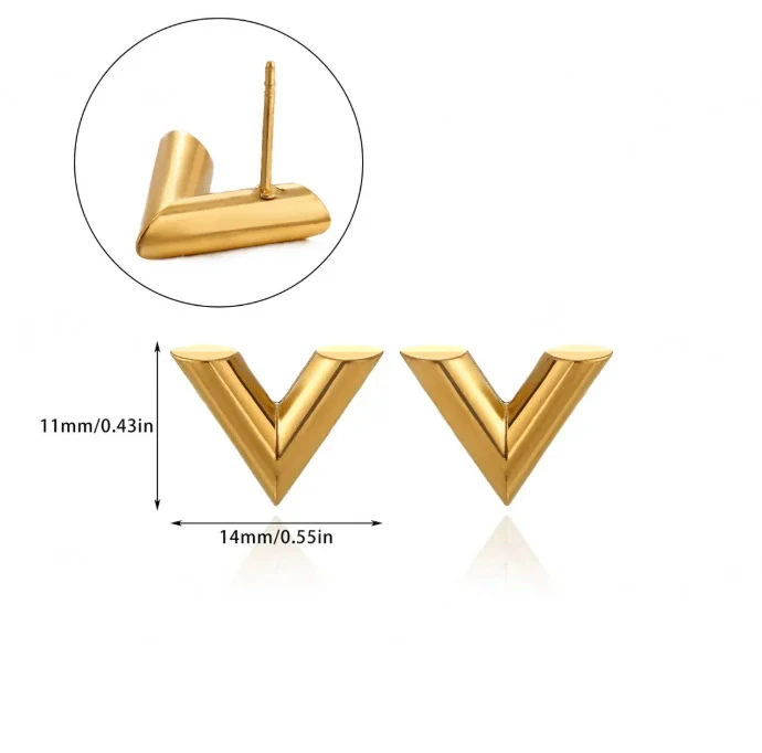 Wholesale Retro Asymmetrical Geometric Stainless Steel 18K Goldplated Unisex Earrings - Image 9