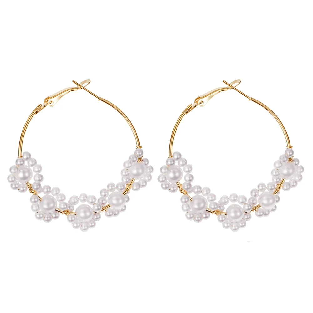 Wholesale Retro C Shaped Geometric Pearl And Alloy Earrings - Image 8