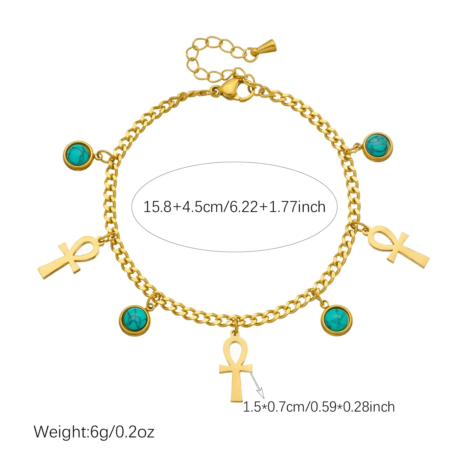 Wholesale Retro Cross Crown Roman Numerals Goldplated Stainless Steel Jewelry Set For Women - Image 5