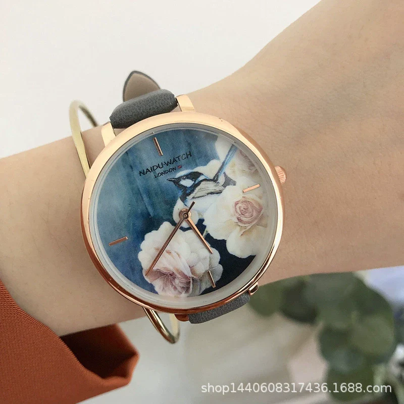 Wholesale Retro Fashion Simple Quartz Watch For Men And Women Silicone Case Imitation Leather Strap Round Dial - Image 2