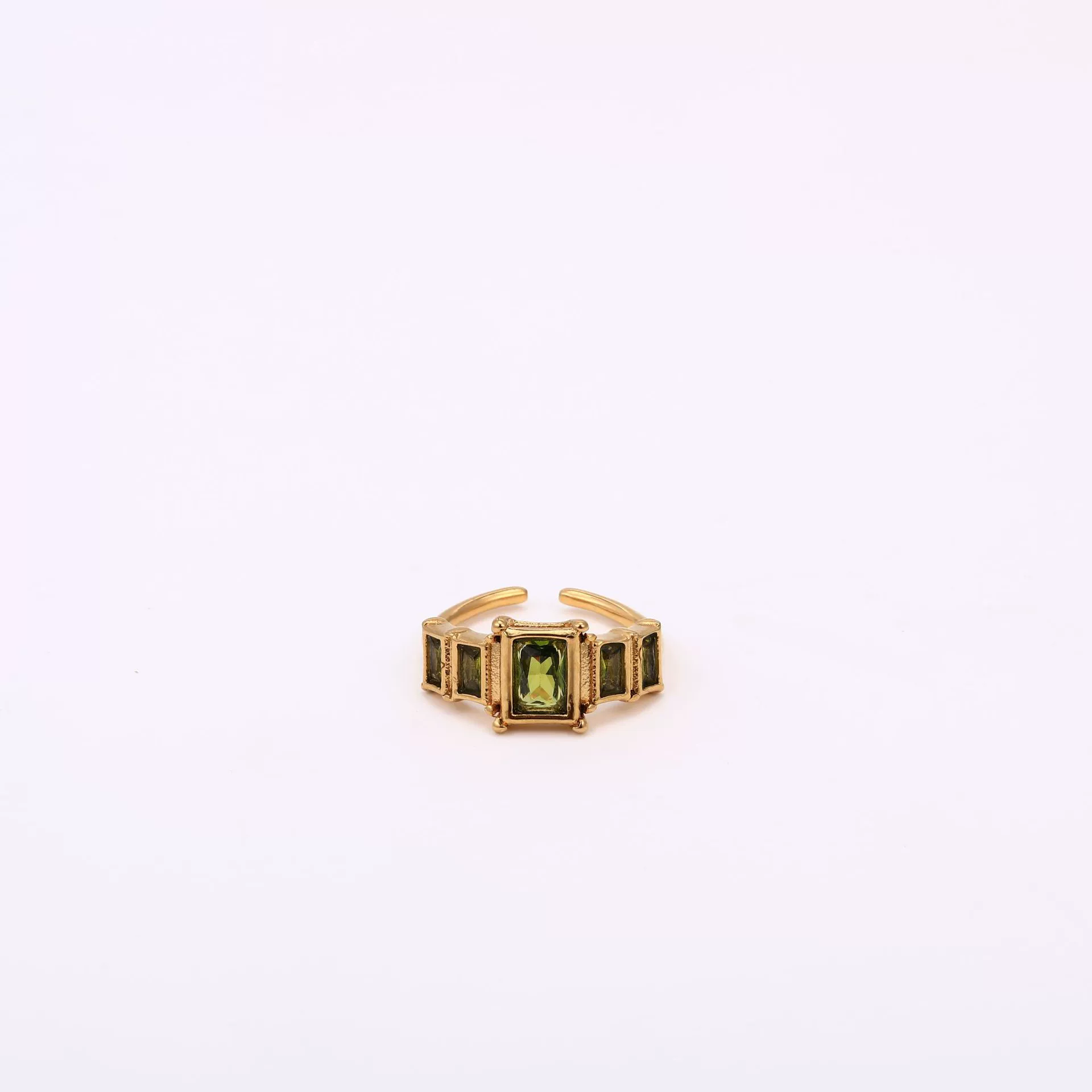 Wholesale Retro Geometric Colored Zircon December Birthstone Titanium Steel Electroplated Ring Unisex - Image 10
