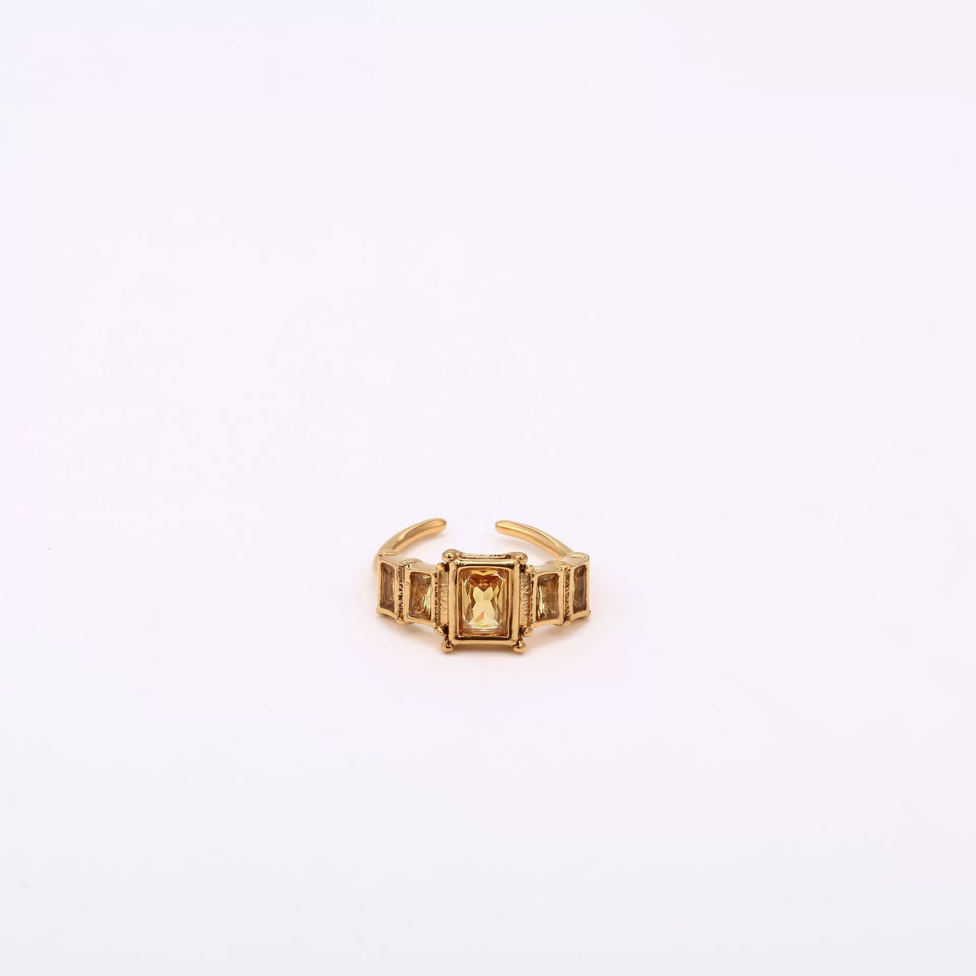 Wholesale Retro Geometric Colored Zircon December Birthstone Titanium Steel Electroplated Ring Unisex - Image 12