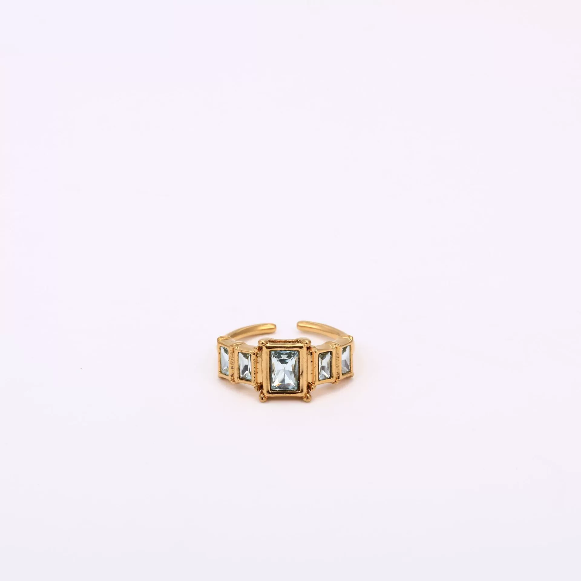 Wholesale Retro Geometric Colored Zircon December Birthstone Titanium Steel Electroplated Ring Unisex - Image 8