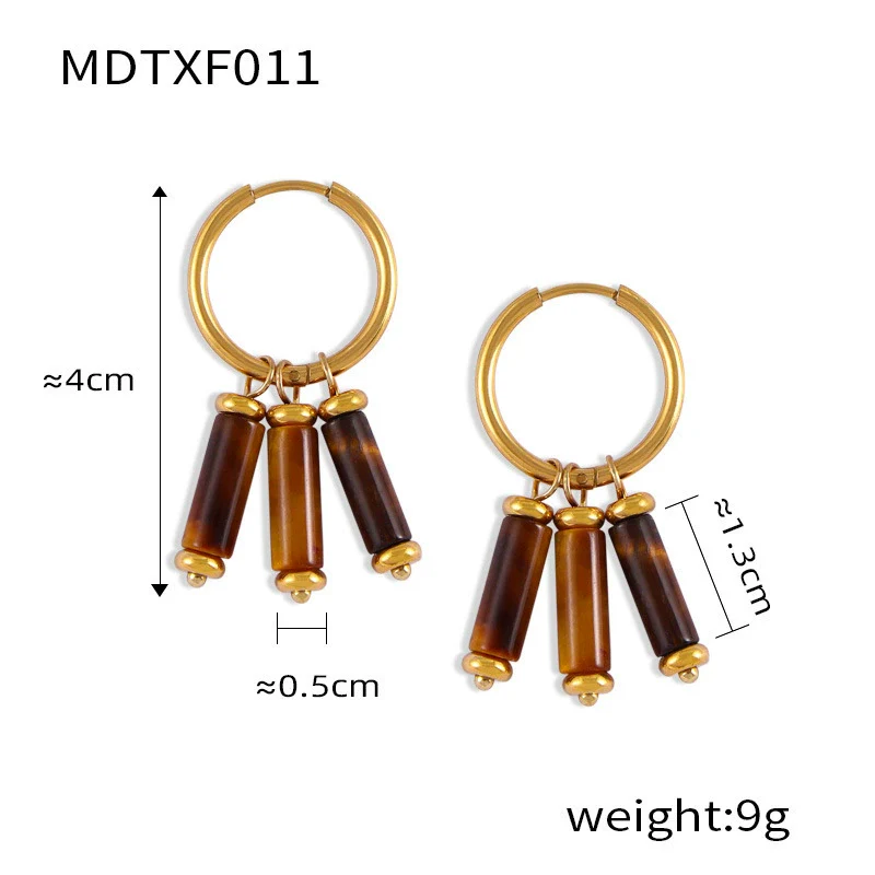 Wholesale Retro Jewelry Set With Tiger Eye Stone Beaded Design Electroplated Titanium Steel For Men And Women - Image 6