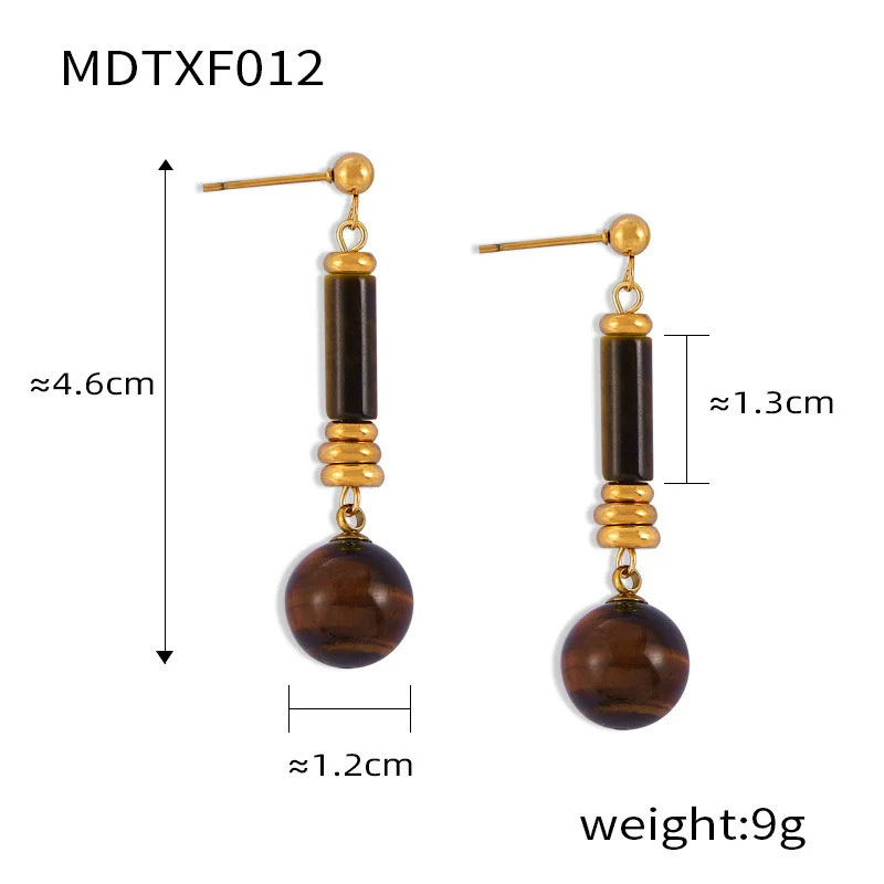 Wholesale Retro Jewelry Set With Tiger Eye Stone Beaded Design Electroplated Titanium Steel For Men And Women - Image 7