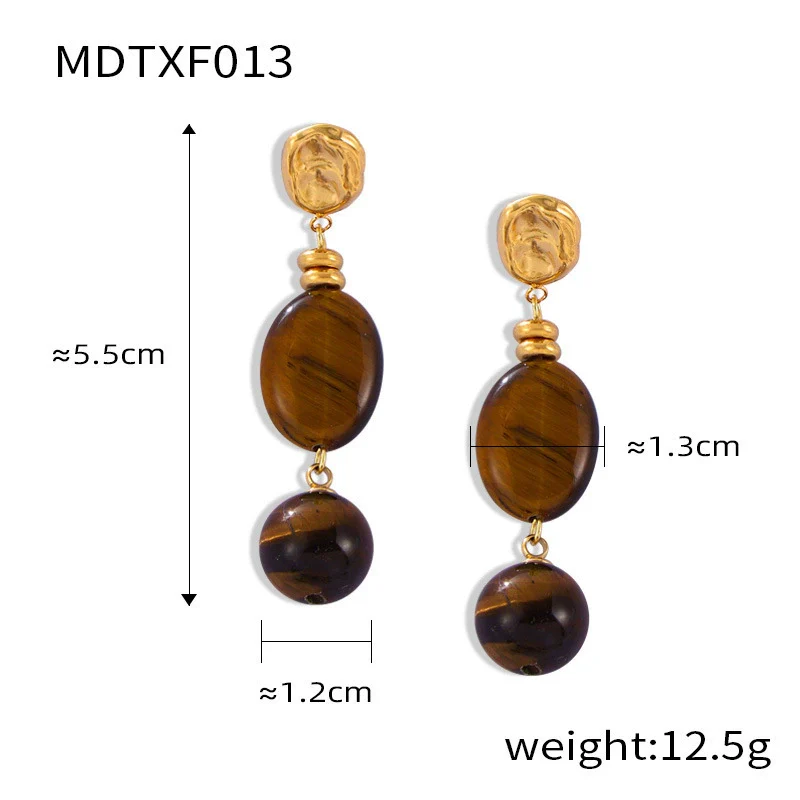 Wholesale Retro Jewelry Set With Tiger Eye Stone Beaded Design Electroplated Titanium Steel For Men And Women - Image 8