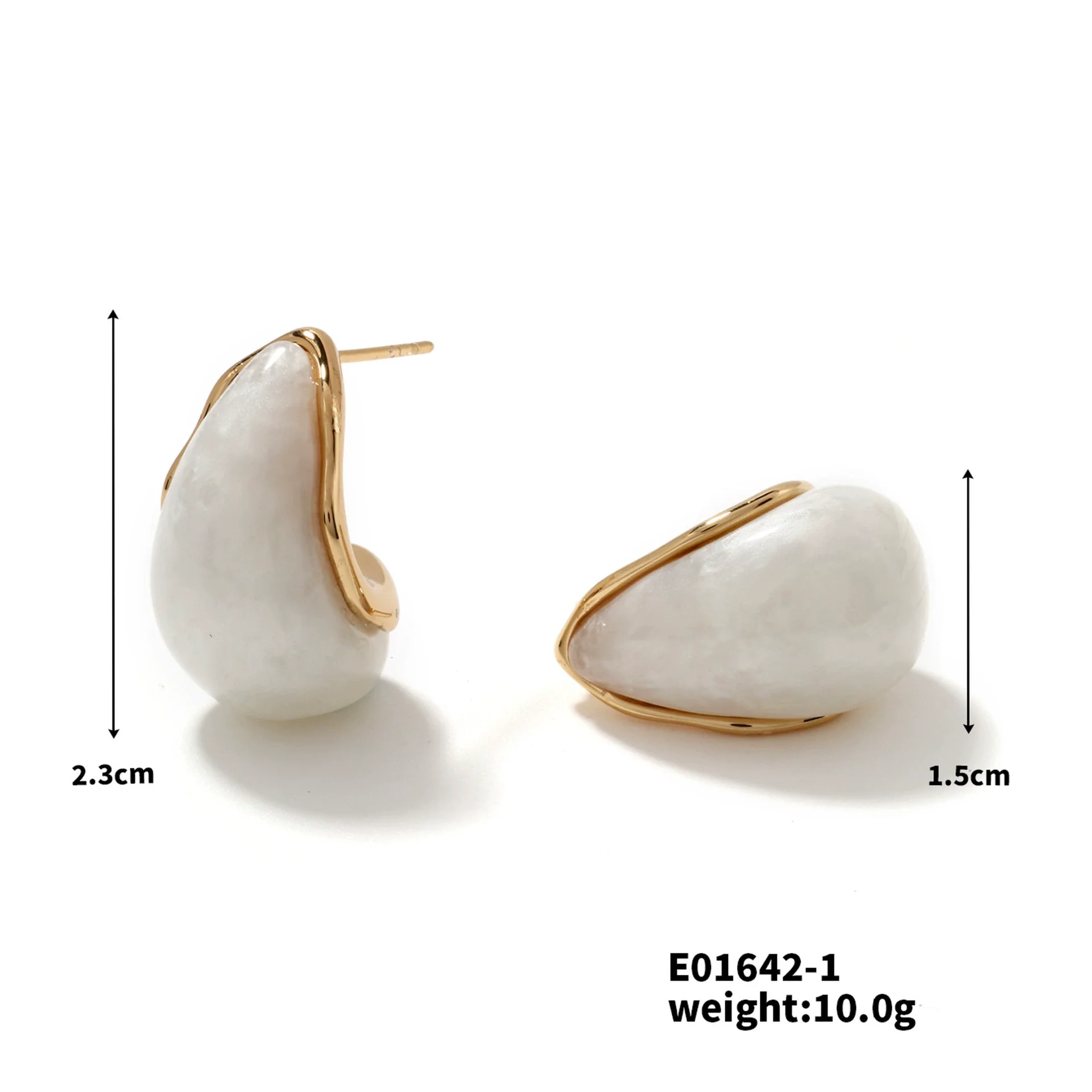 Wholesale Retro Luxury Stainless Steel Water Drop Electroplated Geometric Women's Earrings - Image 6