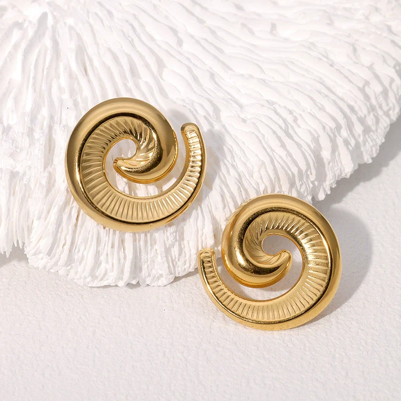 Wholesale Retro Simple Geometric Electroplated Stainless Steel Women's Earrings - Image 3