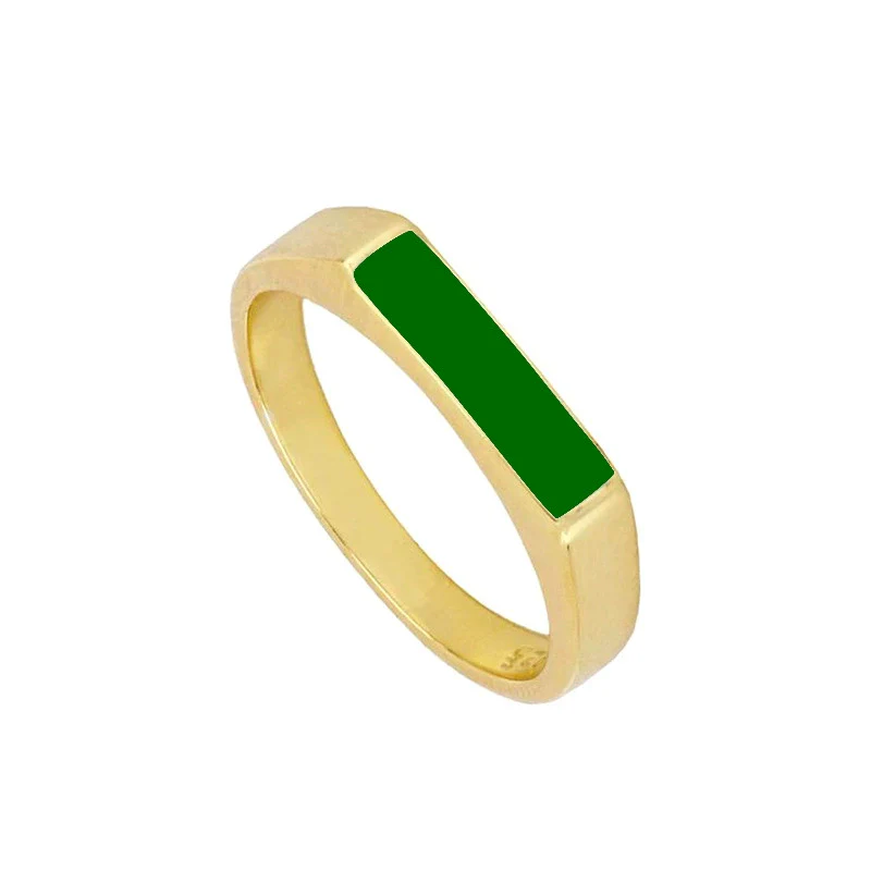 Wholesale Retro Style Geometric Copper Ring For Women With Epoxy And Enamel Electroplating - Image 10