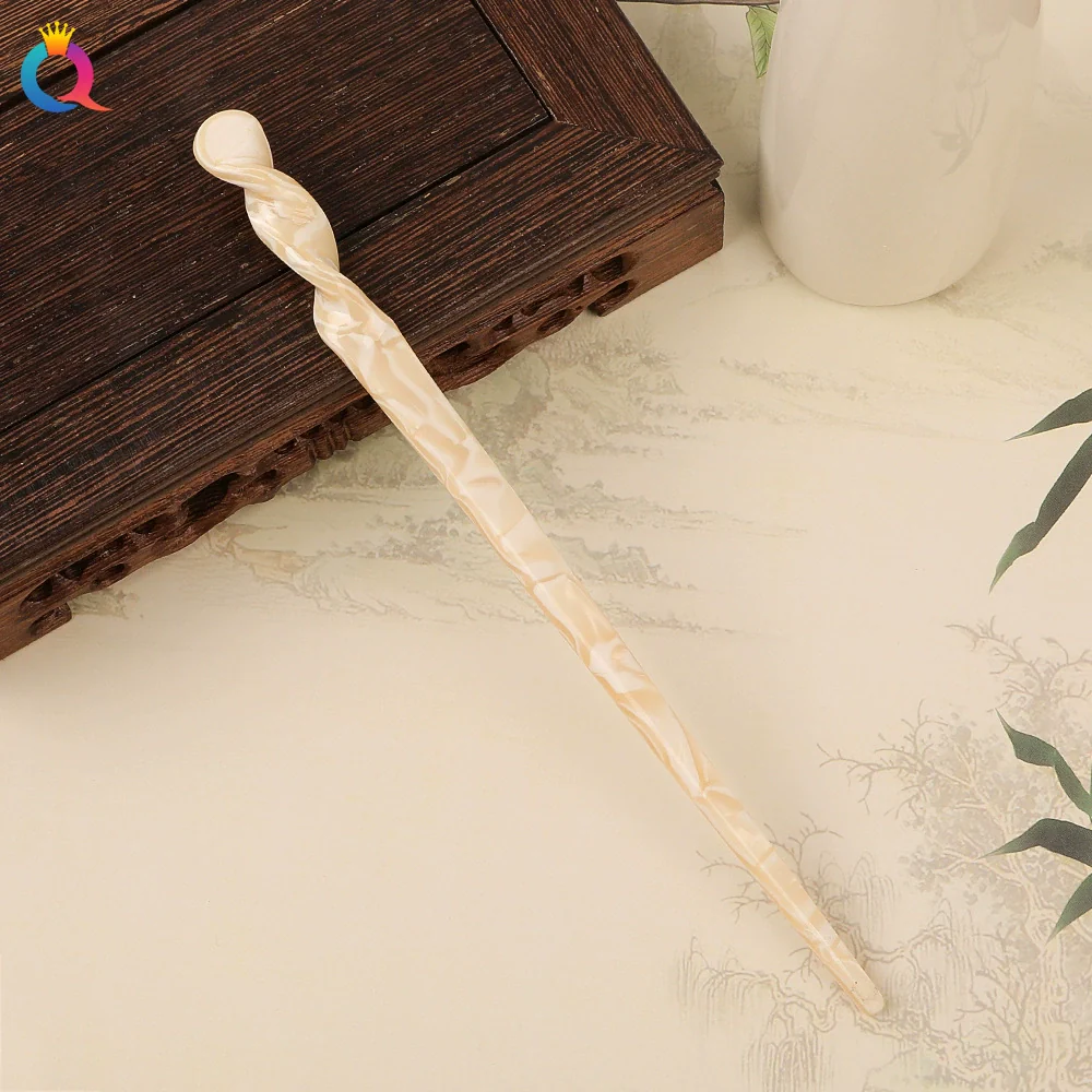 Wholesale Retro Style Marble Acetic Acid Plate Rhombus Hairpin For Women Hair Accessories - Image 10