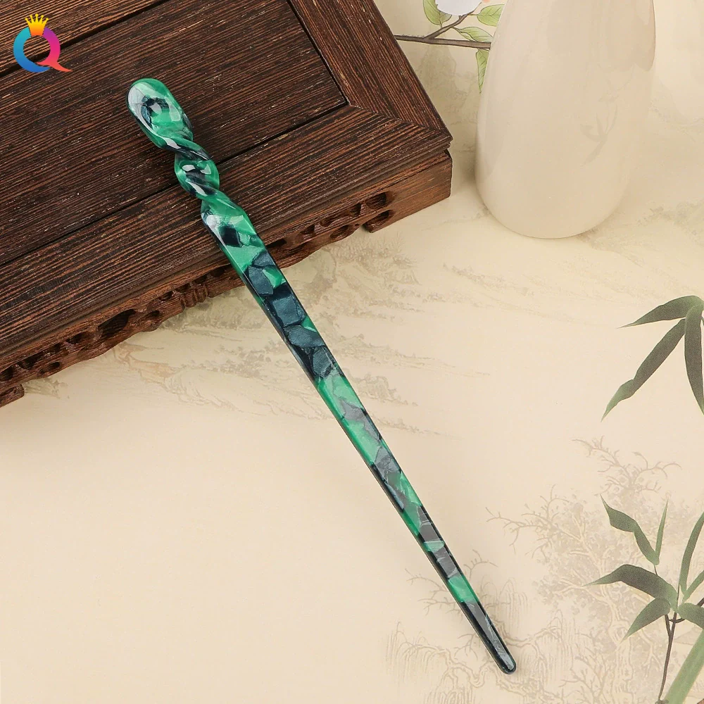 Wholesale Retro Style Marble Acetic Acid Plate Rhombus Hairpin For Women Hair Accessories - Image 12