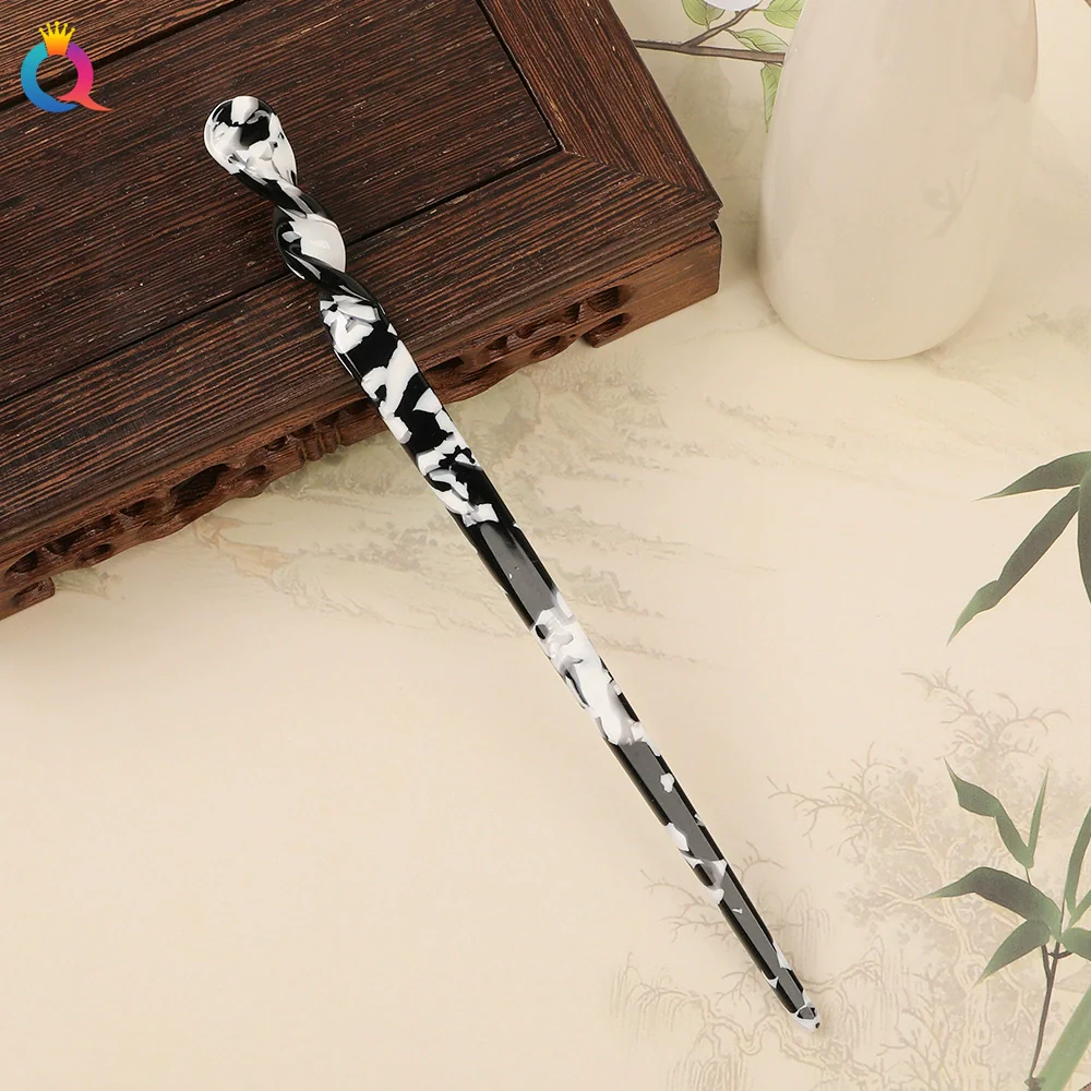 Wholesale Retro Style Marble Acetic Acid Plate Rhombus Hairpin For Women Hair Accessories - Image 14