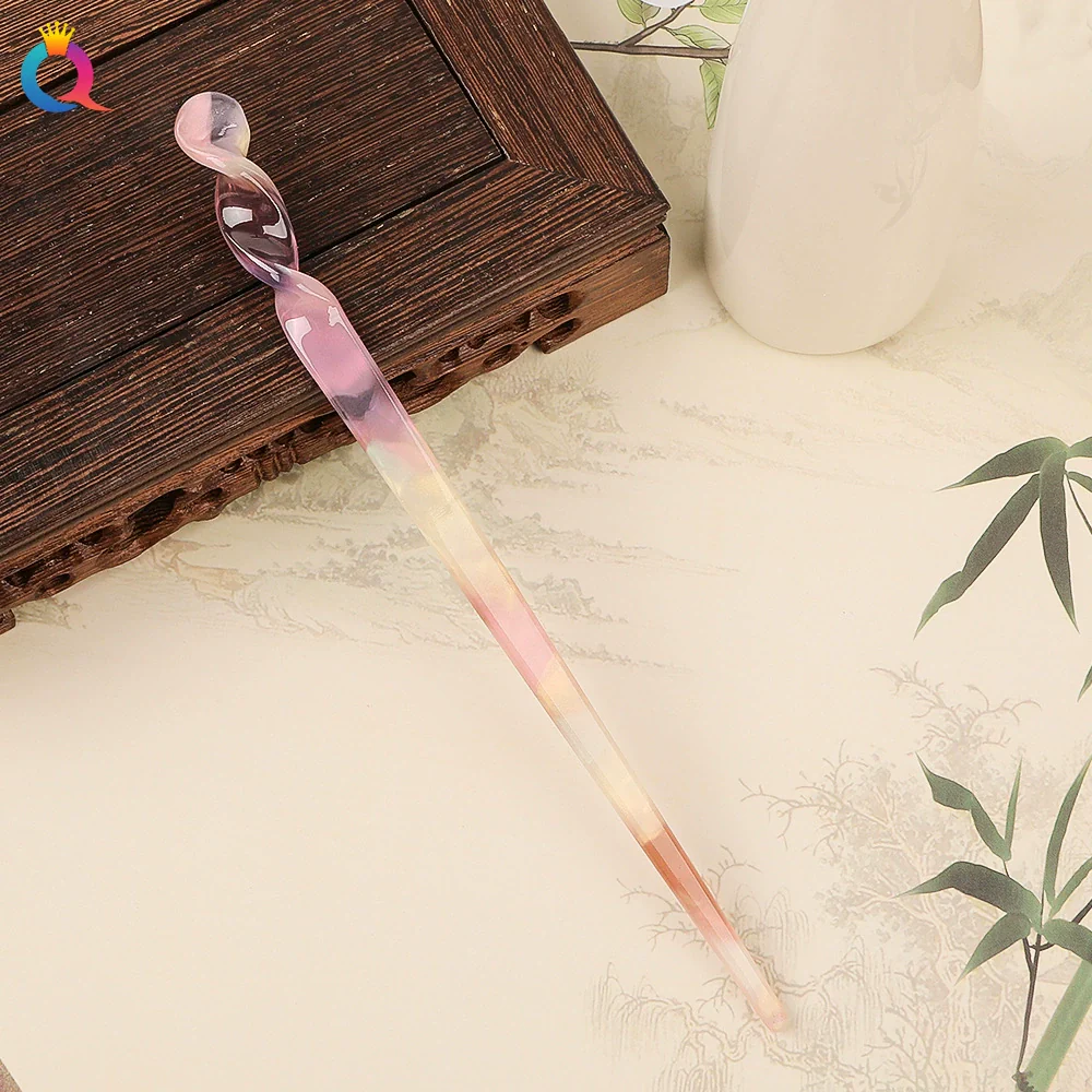 Wholesale Retro Style Marble Acetic Acid Plate Rhombus Hairpin For Women Hair Accessories - Image 5