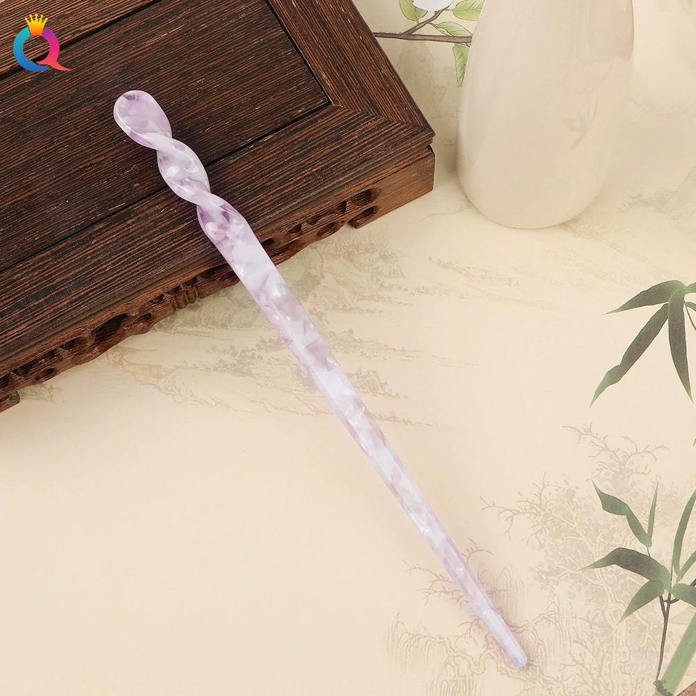 Wholesale Retro Style Marble Acetic Acid Plate Rhombus Hairpin For Women Hair Accessories - Image 6