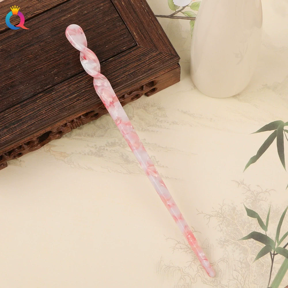 Wholesale Retro Style Marble Acetic Acid Plate Rhombus Hairpin For Women Hair Accessories - Image 7
