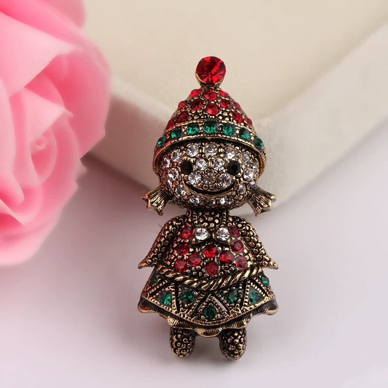 Wholesale Rhinestone Diamond Christmas Brooch With Cartoon Character Design For Women And Unisex - Image 8