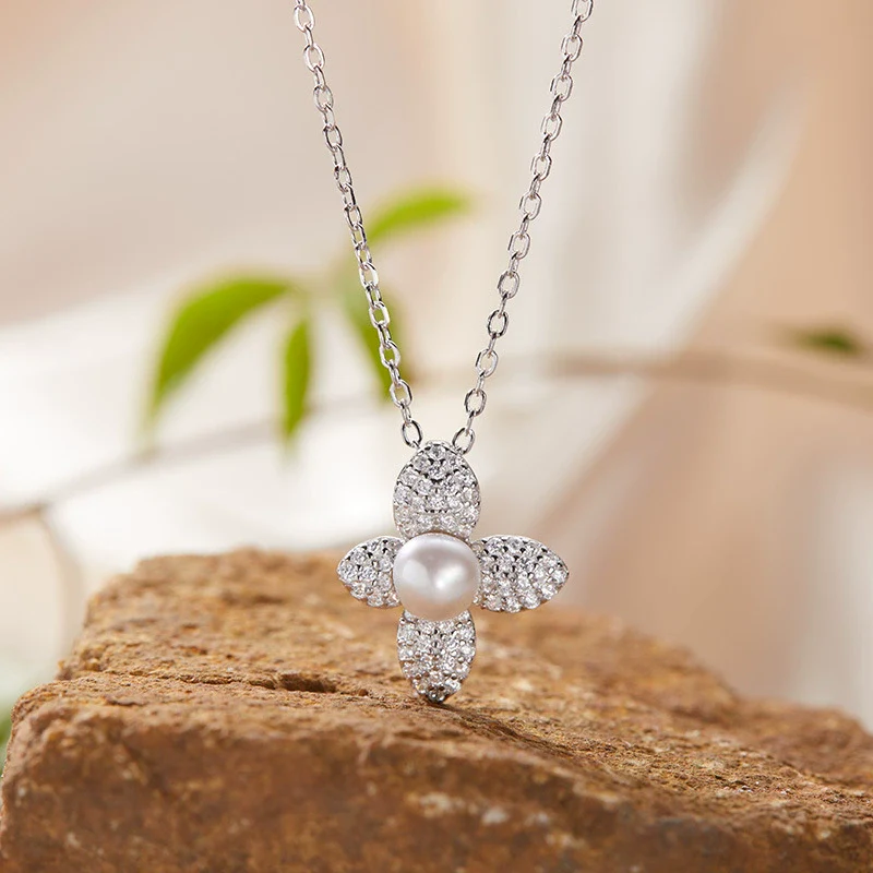 Wholesale Ring 925 Sterling Silver Flower Pattern Light Luxury Design Set With Gems For Women - Image 10