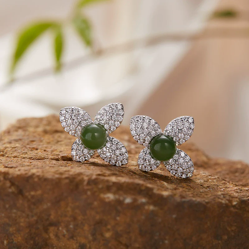 Wholesale Ring 925 Sterling Silver Flower Pattern Light Luxury Design Set With Gems For Women - Image 18