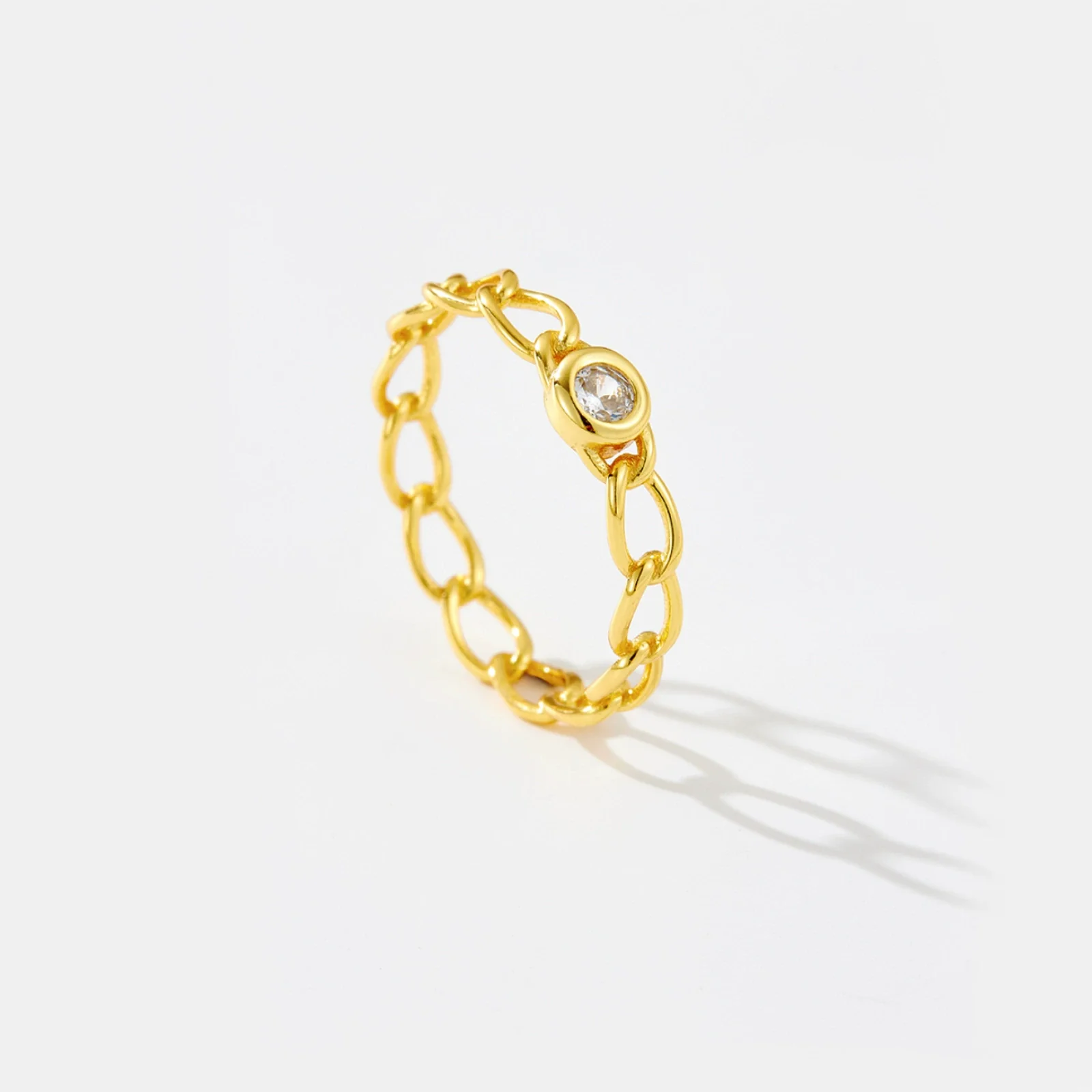 Wholesale Ring 925 Sterling Silver Geometric Electroplated Platinum 18K Gold Women's - Image 4