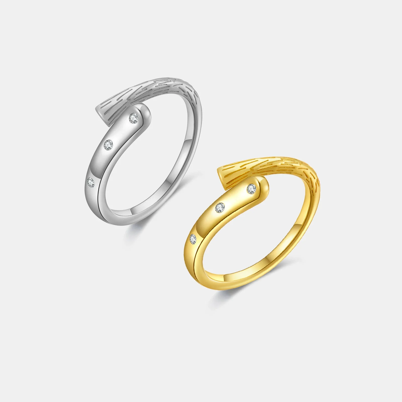 Wholesale Ring 925 Sterling Silver Irregular Geometric Electroplated Platinum 18K Gold Unisex
