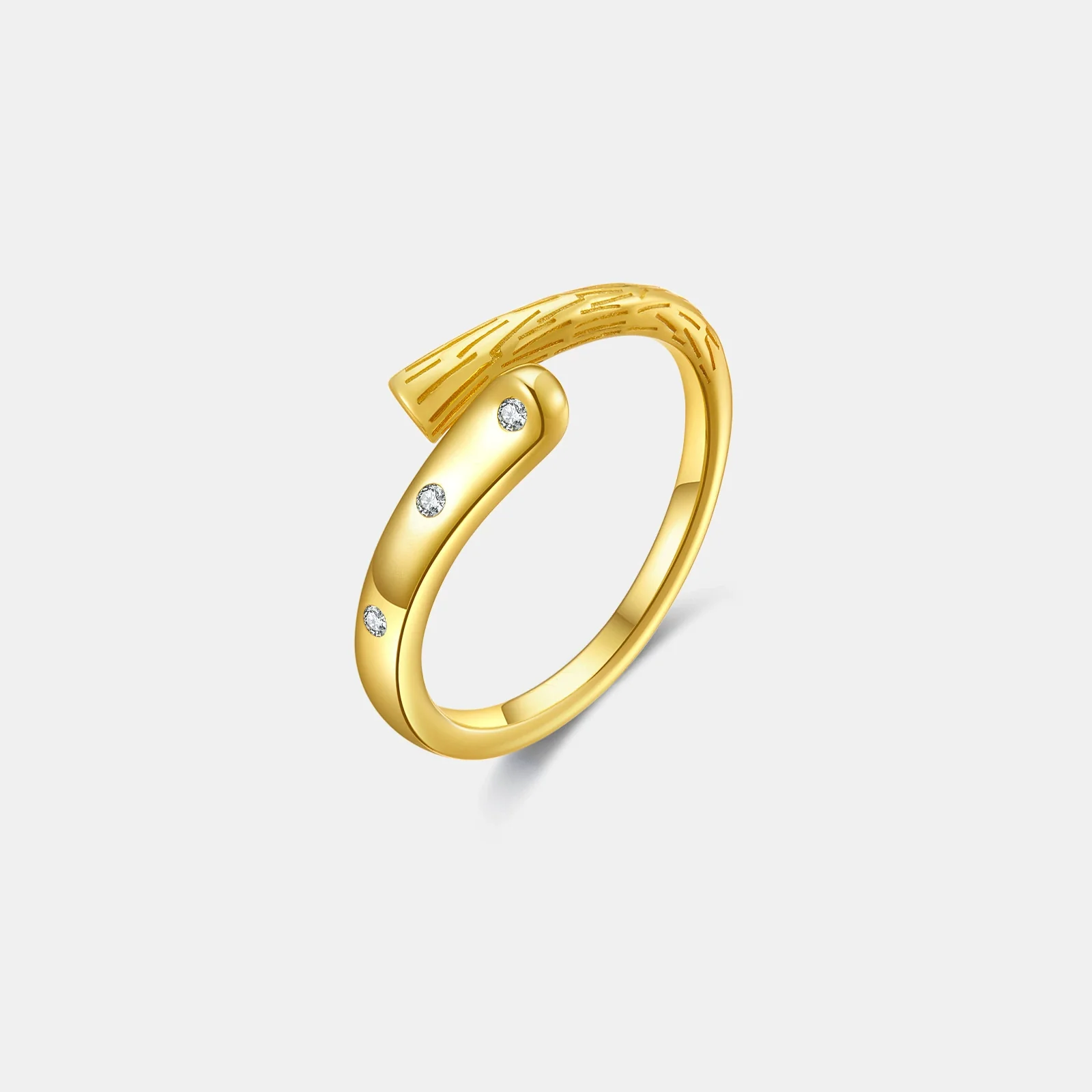 Wholesale Ring 925 Sterling Silver Irregular Geometric Electroplated Platinum 18K Gold Unisex - Image 7