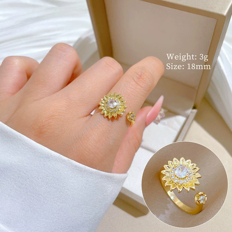 Wholesale Ring Brass Electroplating Crown Cartoon Style Luxury Flower Jewelry For Women - Image 5