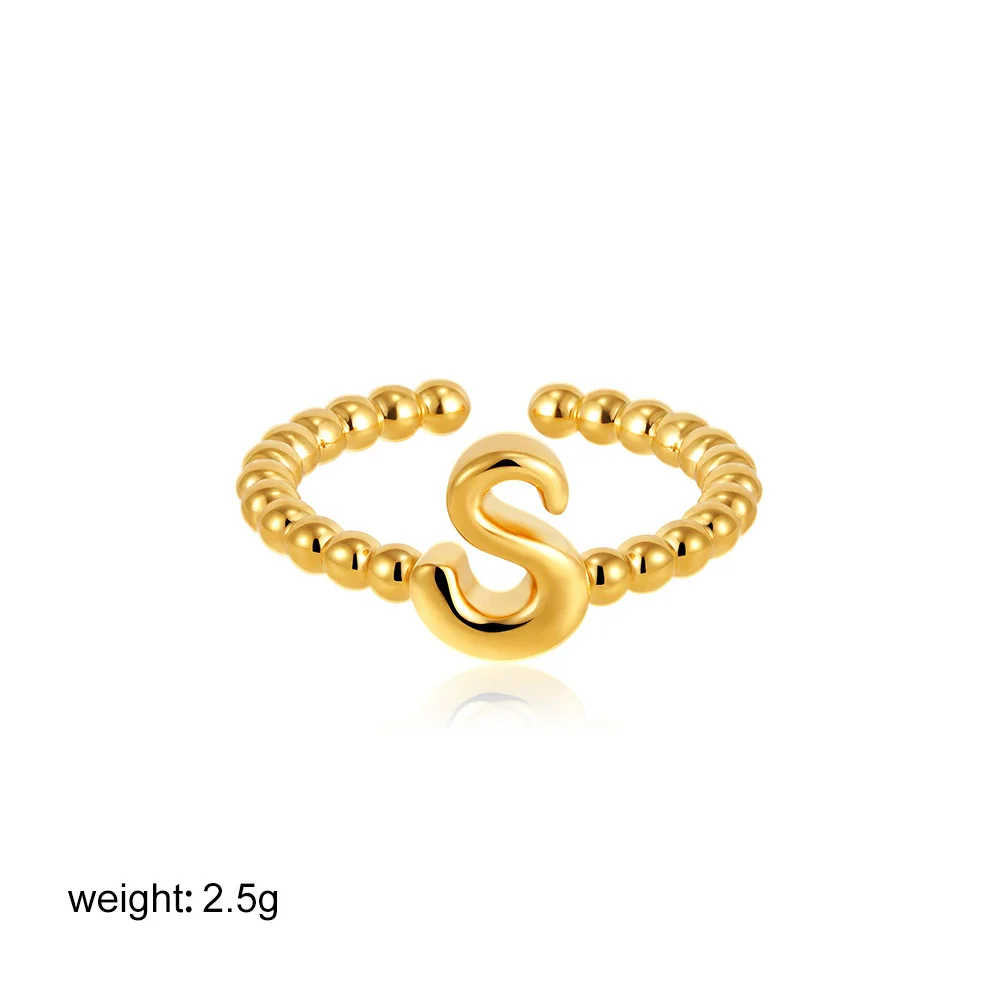 Wholesale Ring Copper Electroplated English Letter Jewelry - Image 24